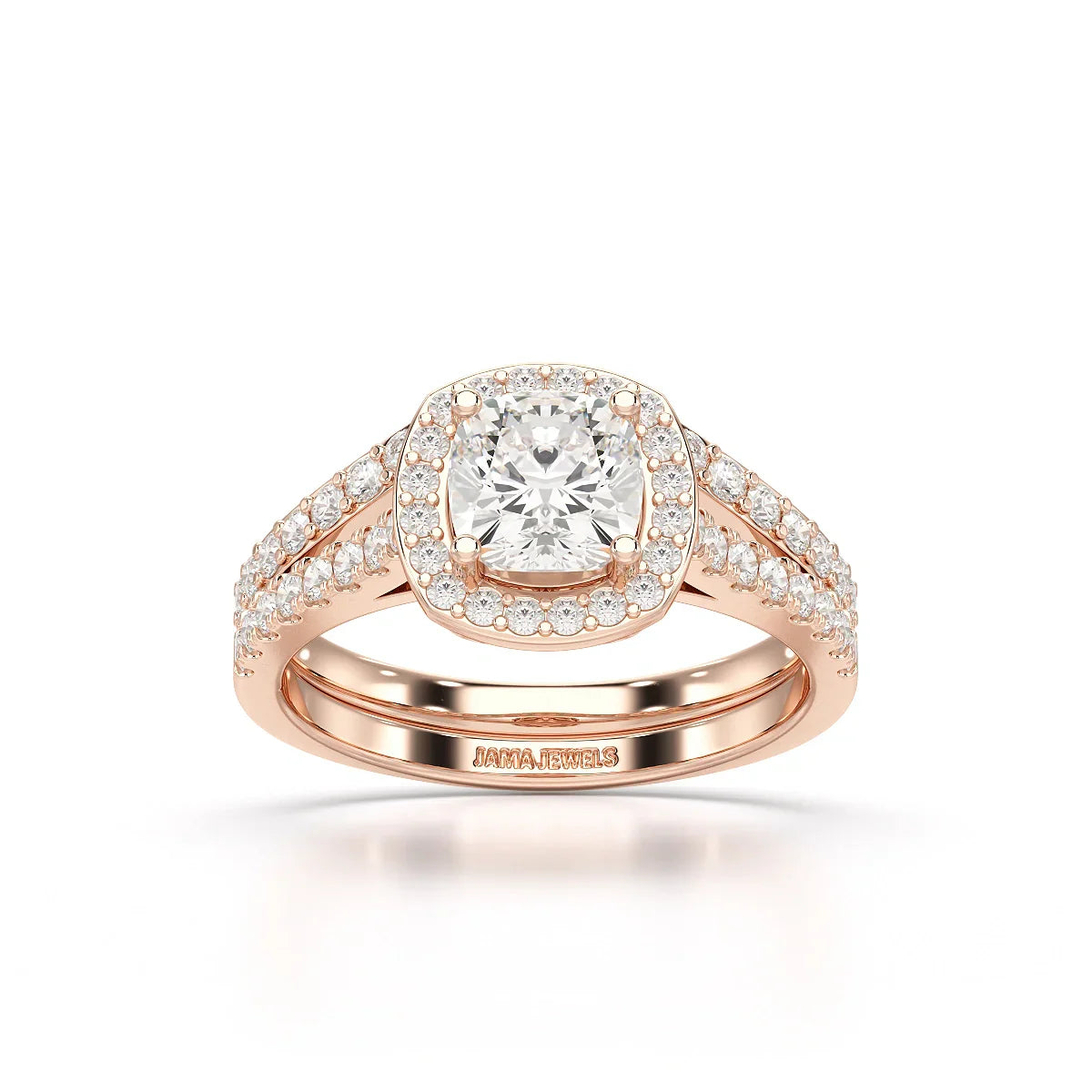 1.77 CT Cushion Cut Halo Layered Lab Diamond Ring