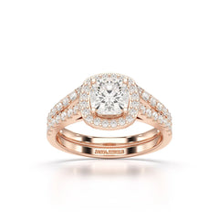1.77 CT Cushion Cut Halo Layered Lab Diamond Ring