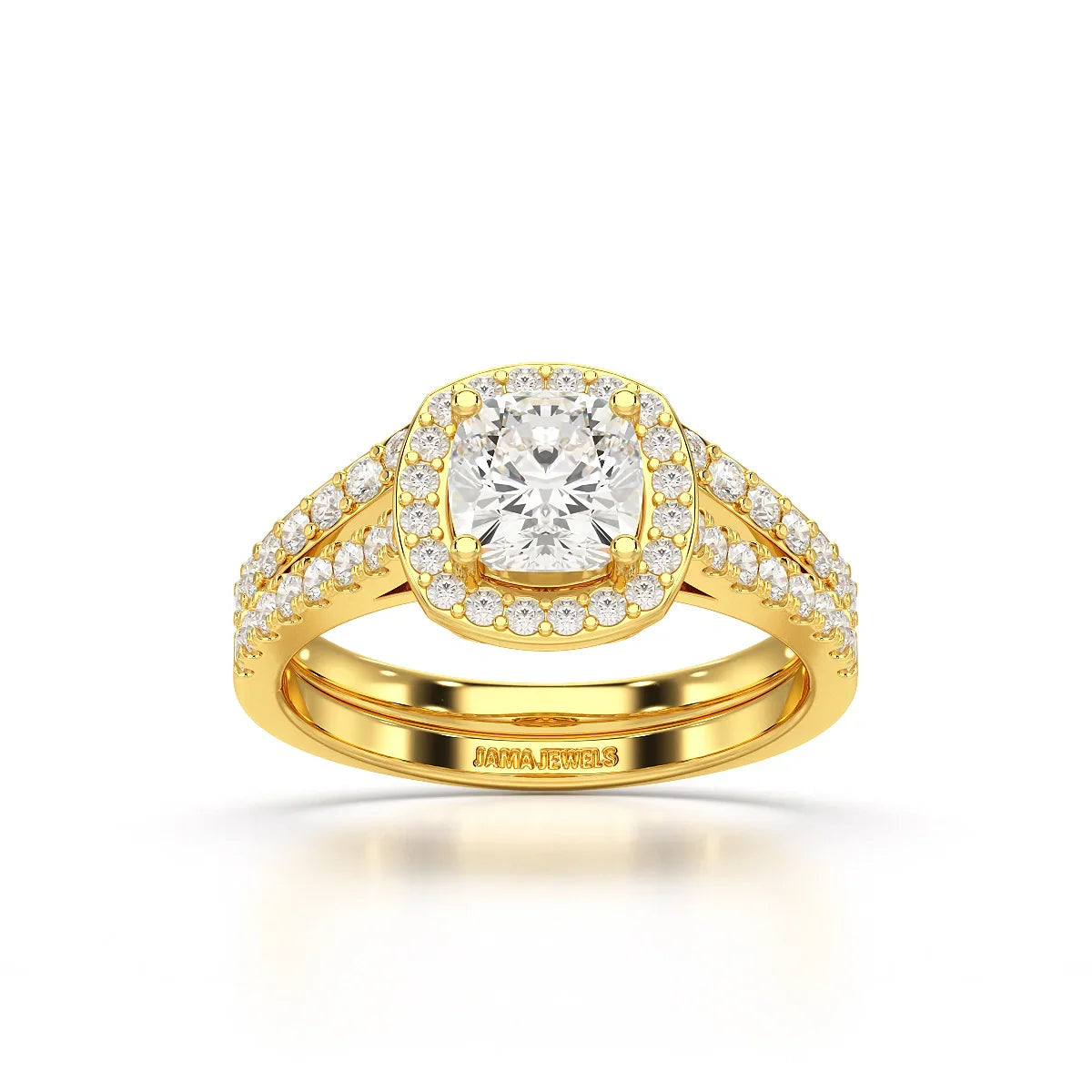 1.77 CT Cushion Cut Halo Layered Lab Diamond Ring
