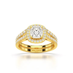 1.77 CT Cushion Cut Halo Layered Lab Diamond Ring