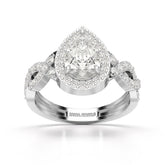 2.04 CT Pear Cut Halo Lab Diamond Ring