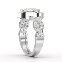 2.04 CT Pear Cut Halo Lab Diamond Ring