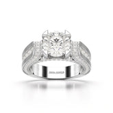 3.37 CT Cushion Cut Solitaire Halo Lab Diamond Ring