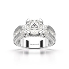 3.4 CT Cushion Cut Solitaire Lab Diamond Ring