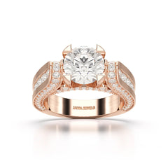 3.4 CT Cushion Cut Solitaire Lab Diamond Ring