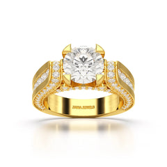 3.4 CT Cushion Cut Solitaire Lab Diamond Ring