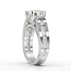 3.4 CT Cushion Cut Solitaire Lab Diamond Ring
