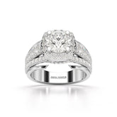 2.76 CT Cushion Cut Layered Lab Diamond Ring