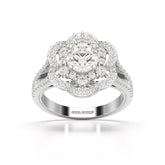 1.92 CT Round Cut Flower Shape Lab Diamond Ring