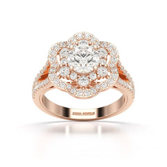 1.92 CT Round Cut Flower Shape Lab Diamond Ring