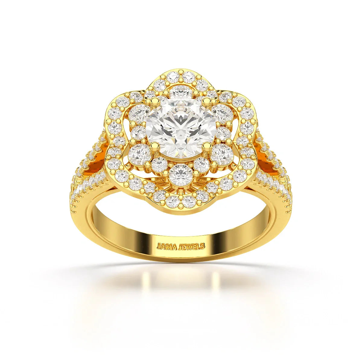 1.92 CT Round Cut Flower Shape Lab Diamond Ring