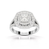 1.83 CT Cushion Cut Halo Lab Diamond Ring