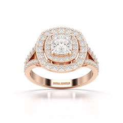 1.83 CT Cushion Cut Halo Lab Diamond Ring
