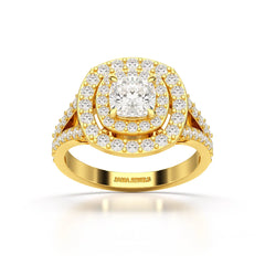 1.83 CT Cushion Cut Halo Lab Diamond Ring