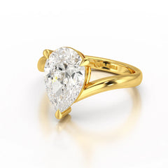 3 CT Pear Cut Solitaire Lab Diamond Ring