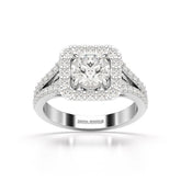 1.74 Round Cut Halo Lab Diamond Ring