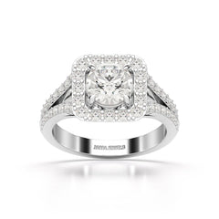 1.74 Round Cut Halo Lab Diamond Ring