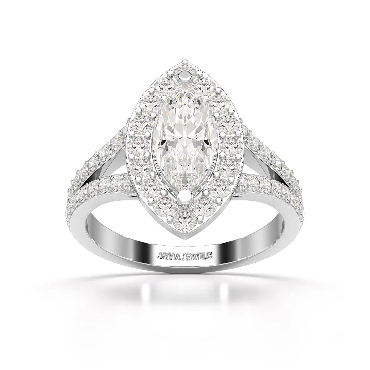 1.83 CT Marquis Cut Halo Lab Diamond Ring