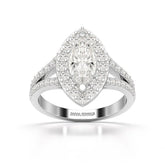 1.83 CT Marquis Cut Halo Lab Diamond Ring