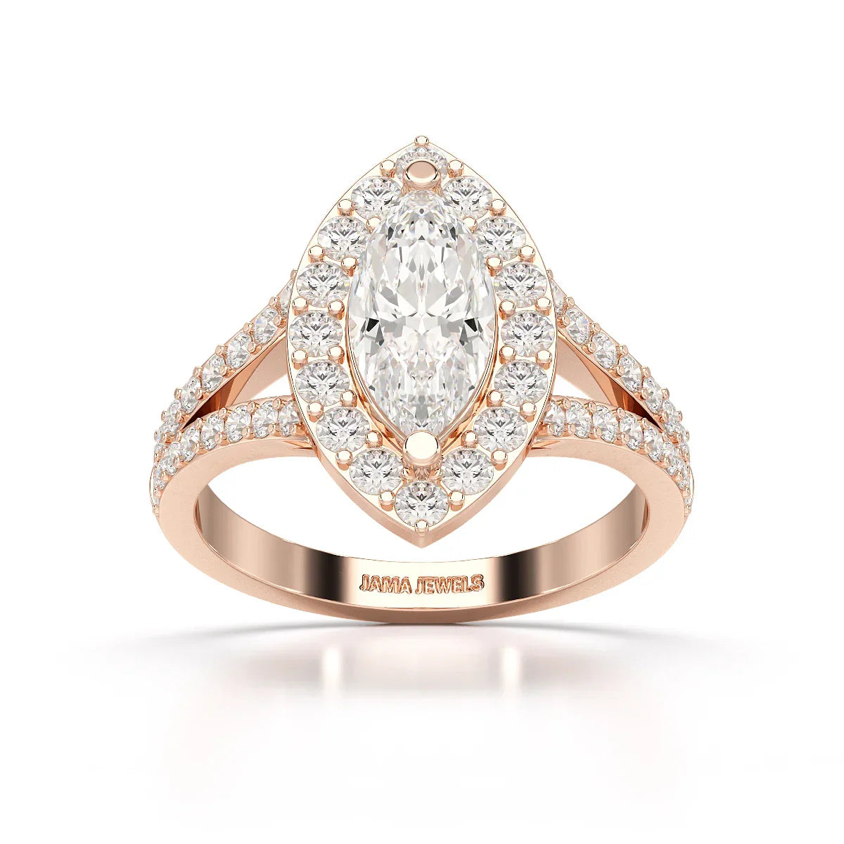 1.83 CT Marquis Cut Halo Lab Diamond Ring