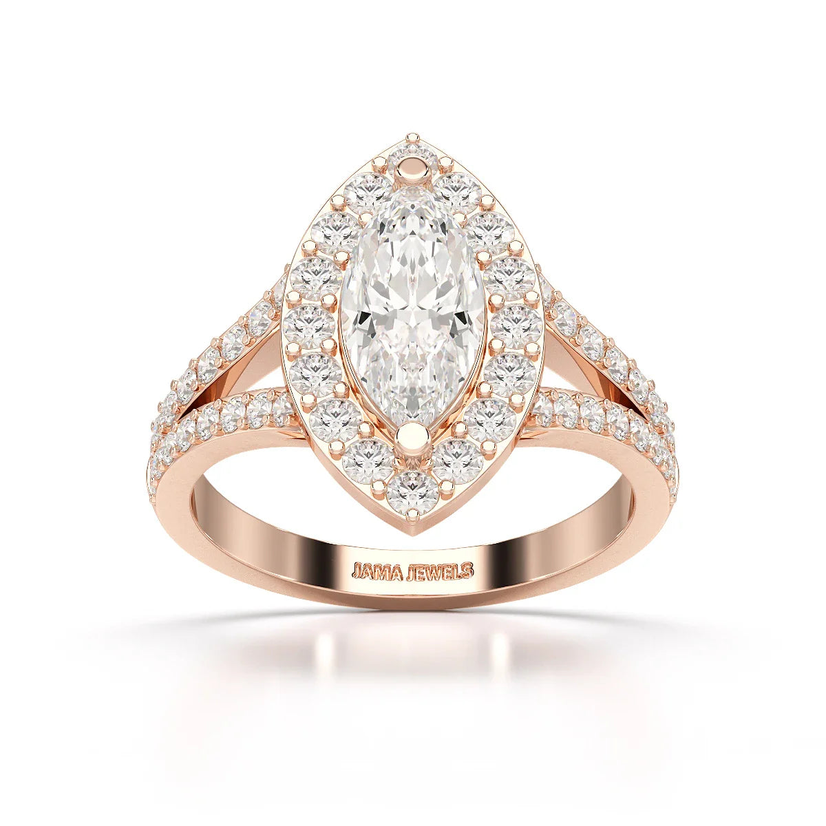 1.83 CT Marquis Cut Halo Lab Diamond Ring