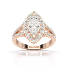 1.83 CT Marquis Cut Halo Lab Diamond Ring