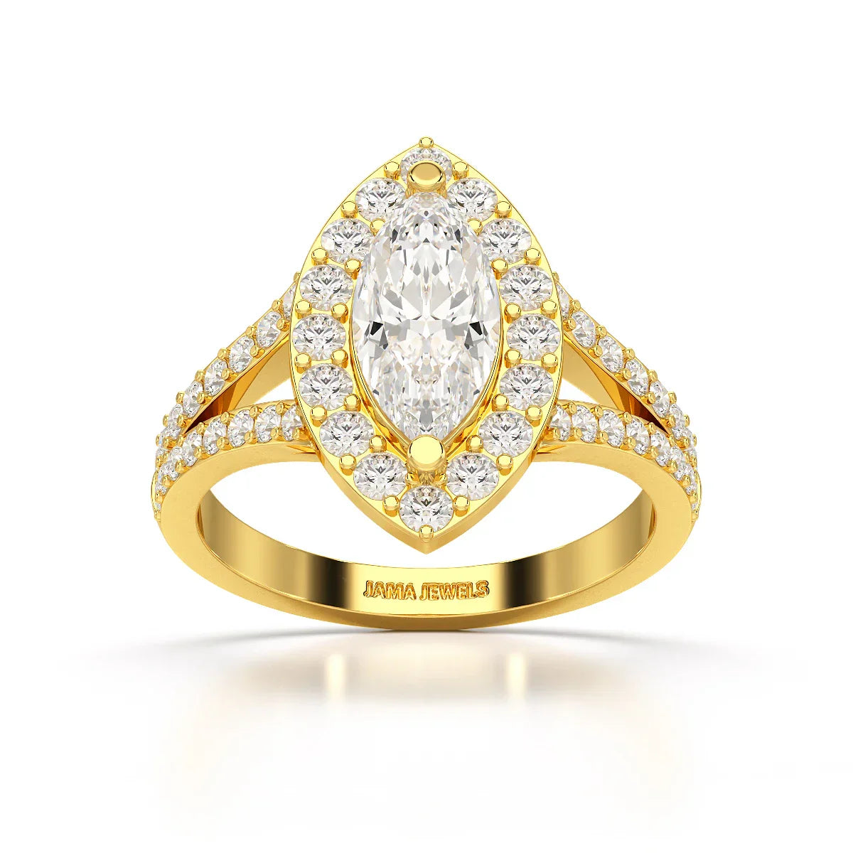 1.83 CT Marquis Cut Halo Lab Diamond Ring