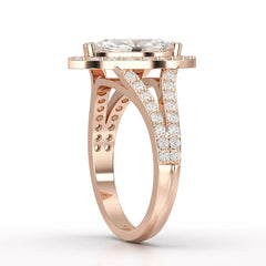 1.83 CT Marquis Cut Halo Lab Diamond Ring
