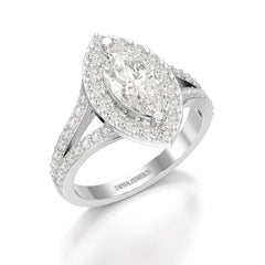 1.83 CT Marquis Cut Halo Lab Diamond Ring