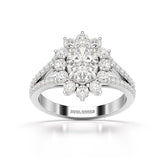1.94 CT Oval Cut Halo Lab Diamond Ring