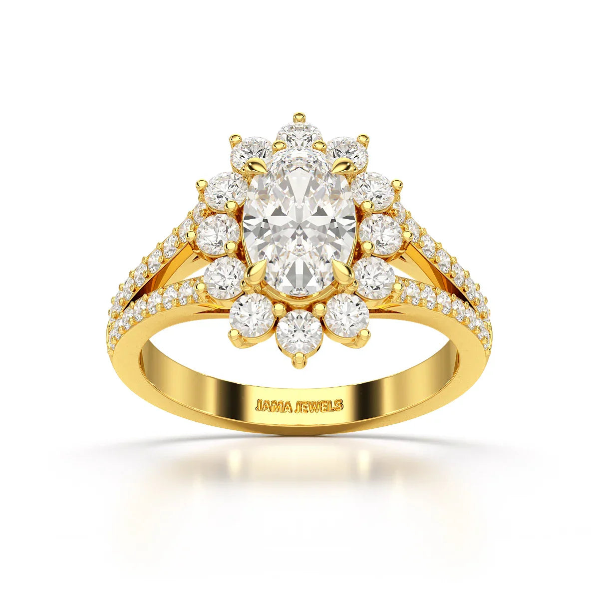 1.94 CT Oval Cut Halo Lab Diamond Ring