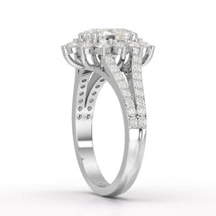 1.94 CT Oval Cut Halo Lab Diamond Ring
