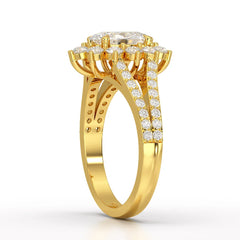 1.94 CT Oval Cut Halo Lab Diamond Ring
