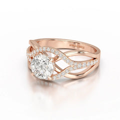 1.35 CT Layered Round Cut Lab Diamond Ring