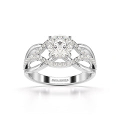 1.35 CT Layered Round Cut Lab Diamond Ring