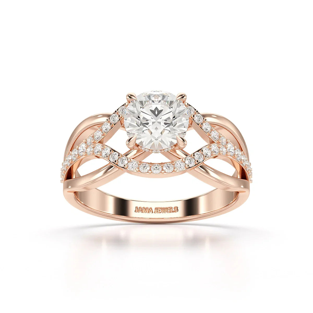 1.35 CT Layered Round Cut Lab Diamond Ring