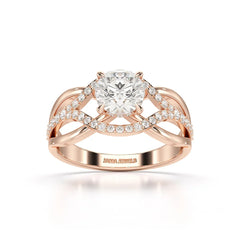 1.35 CT Layered Round Cut Lab Diamond Ring