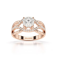 1.35 CT Layered Round Cut Lab Diamond Ring
