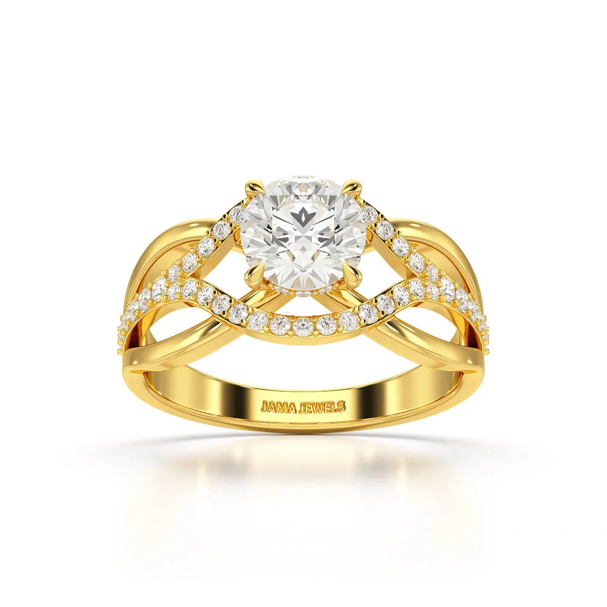 1.35 CT Layered Round Cut Lab Diamond Ring