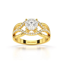 1.35 CT Layered Round Cut Lab Diamond Ring