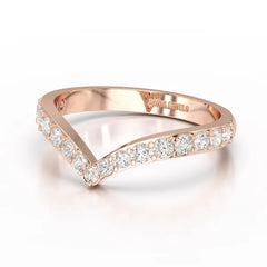 0.57 CT Half Eternity Round Cut Lab Diamond Ring