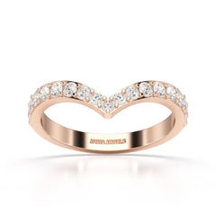 0.57 CT Half Eternity Round Cut Lab Diamond Ring