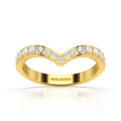 0.57 CT Half Eternity Round Cut Lab Diamond Ring