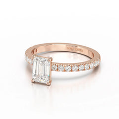 1 CT Classic Emerald Cut Lab Diamond Ring