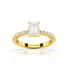 1 CT Classic Emerald Cut Lab Diamond Ring