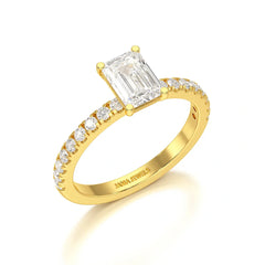 1 CT Classic Emerald Cut Lab Diamond Ring