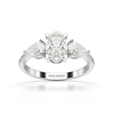 2.1 CT Oval Cut Three Stone Lab Diamond Ring