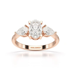 2.1 CT Oval Cut Three Stone Lab Diamond Ring