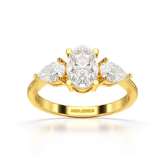 2.1 CT Oval Cut Three Stone Lab Diamond Ring