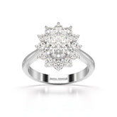 2.12 CT Oval Cut Halo Lab Diamond Ring